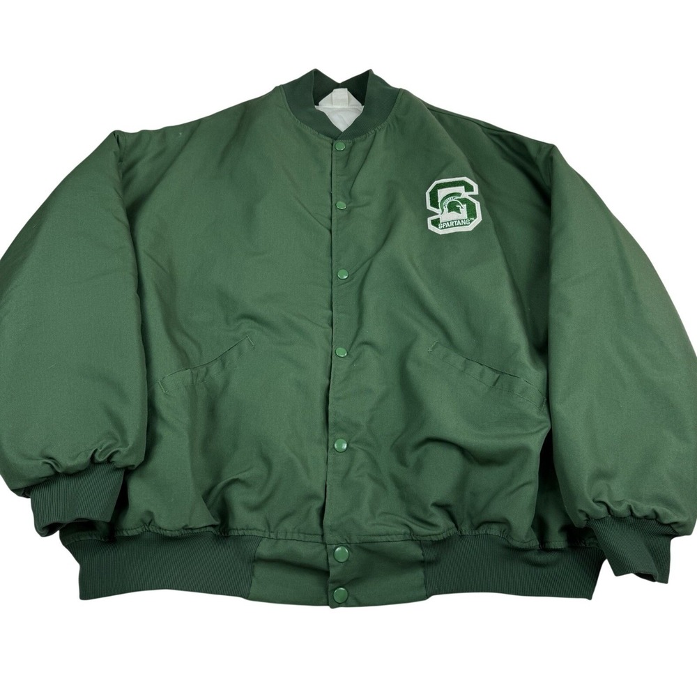 Vintage Michigan State Spartans Varsity Jacket Mens‎ 4X/5X Snap 70s Sportswear